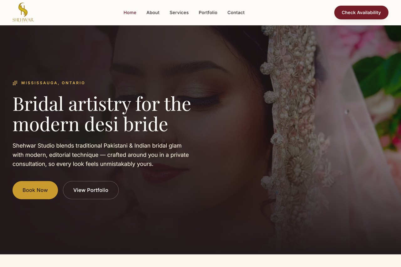 The Shehwar Studio homepage