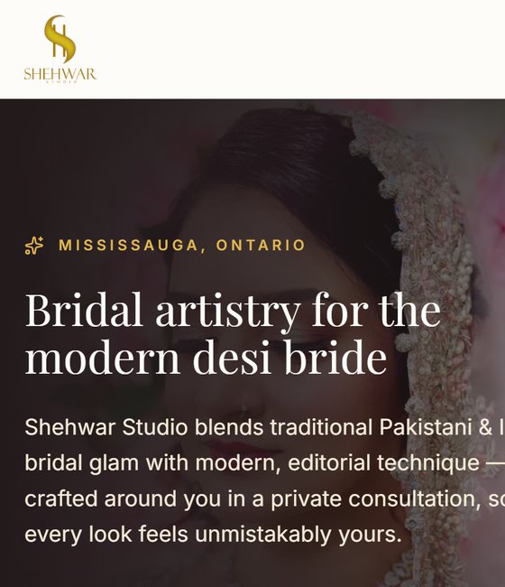 Mobile view of the Shehwar Studio site
