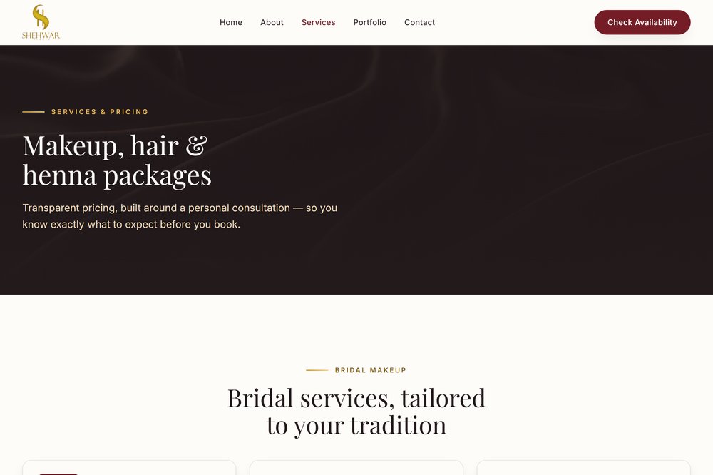 Shehwar Studio services page